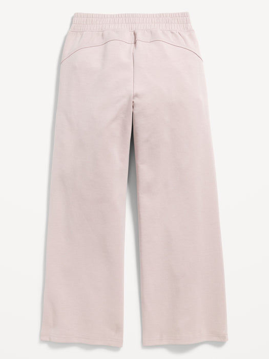 High-Waisted Dynamic Fleece Zip-Pocket Wide-Leg Sweatpants for Girls