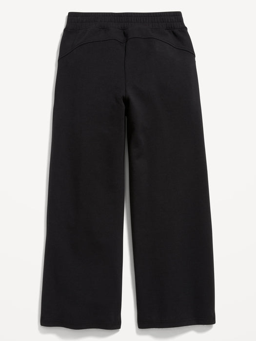 High-Waisted Dynamic Fleece Zip-Pocket Wide-Leg Sweatpants for Girls