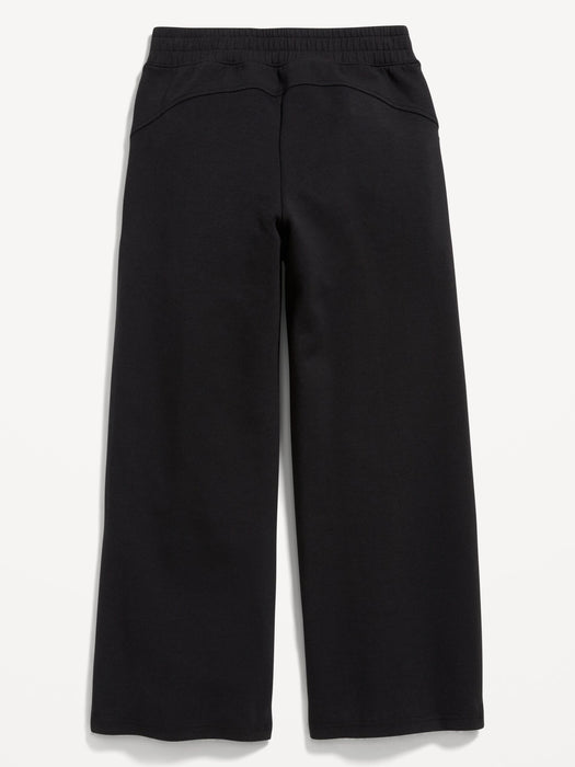 High-Waisted Dynamic Fleece Zip-Pocket Wide-Leg Sweatpants for Girls