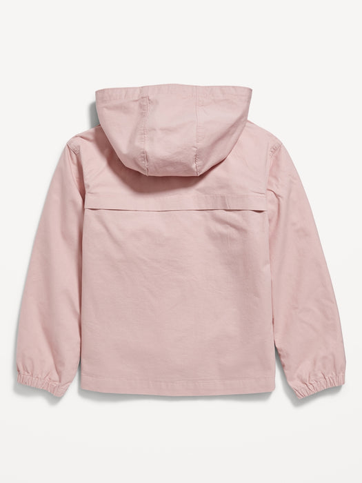 Hooded Twill Utility Jacket for Girls