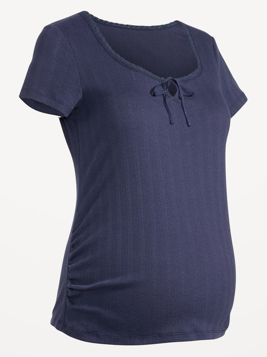 Maternity Pointelle-Knit Top
