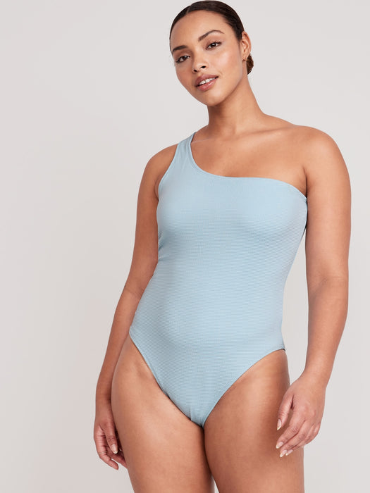 Pucker One-Shoulder One-Piece Swimsuit for Women