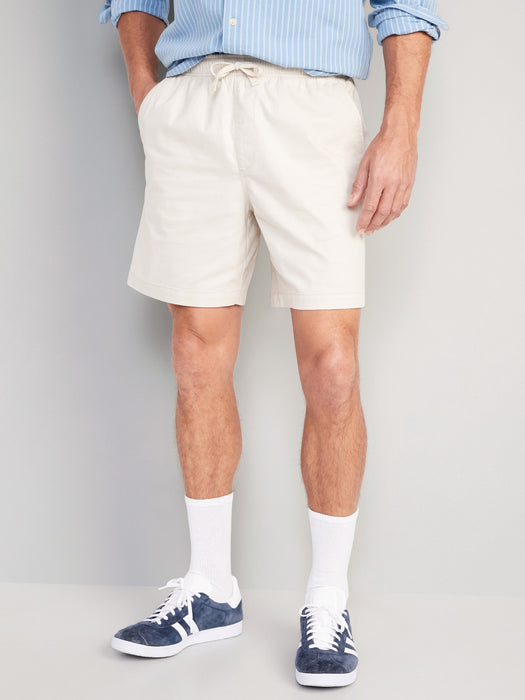 Pull-On Twill Jogger Shorts for Men -- 7-inch inseam