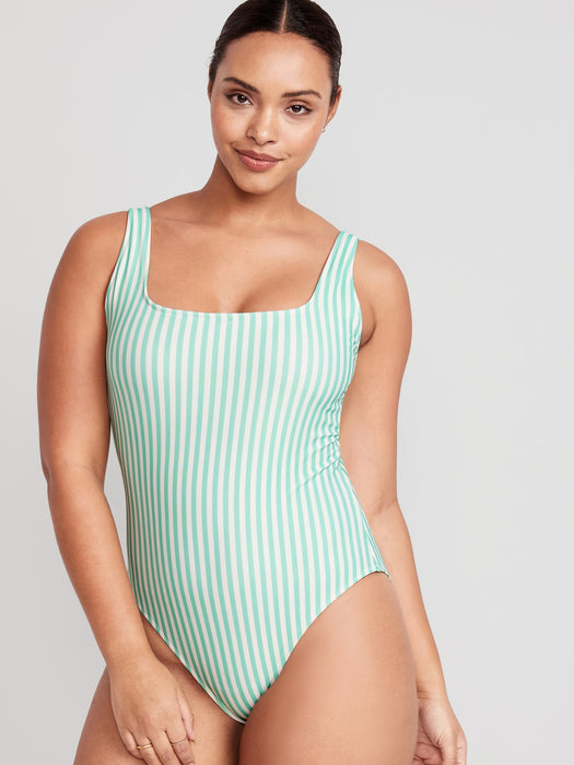 Matching Twist-Back Cutout One-Piece Swimsuit for Women