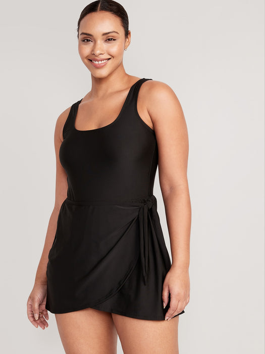 Wrap-Front Swimsuit Dress for Women