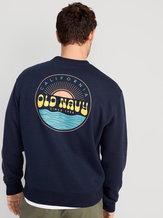 Oversized Logo-Graphic Crew-Neck Sweatshirt for Men