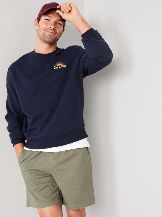 Oversized Logo-Graphic Crew-Neck Sweatshirt for Men