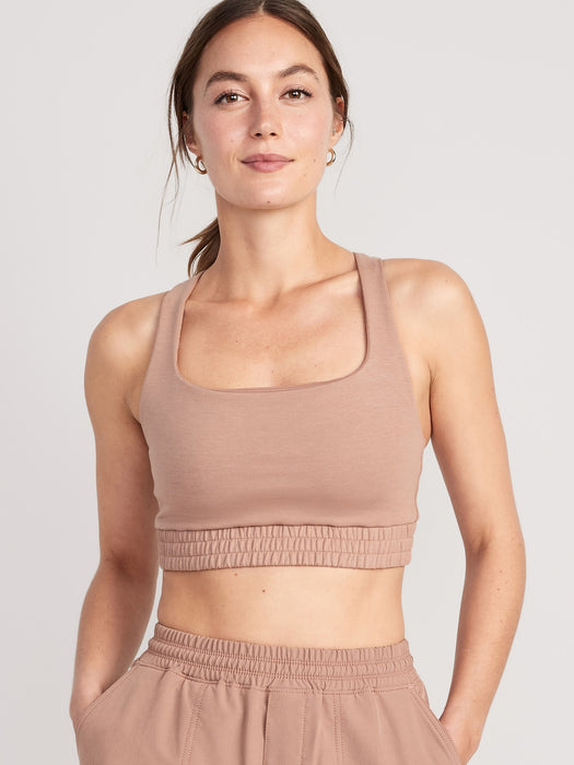 Light Support Dynamic Fleece Racerback Sports Bra for Women