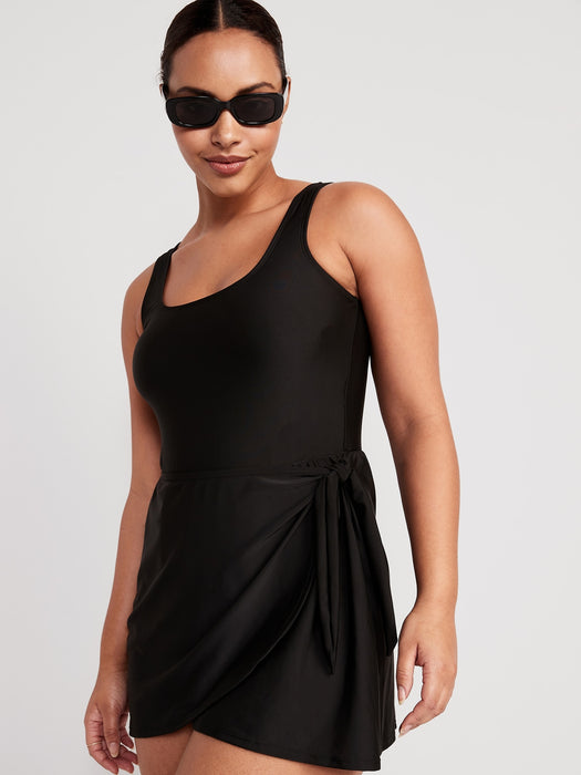 Wrap-Front Swimsuit Dress for Women