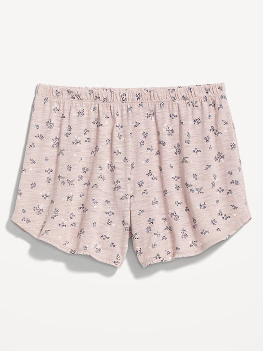 High-Waisted Floral-Print Sunday Sleep Shorts for Women -- 3.5-inch inseam