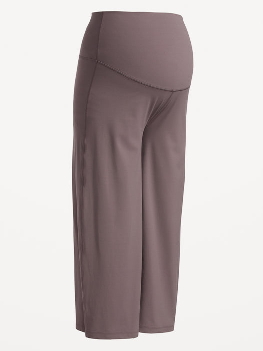 Maternity Rollover-Waist PowerLite LYCRA® ADAPTIV Cropped Wide-Leg Pants