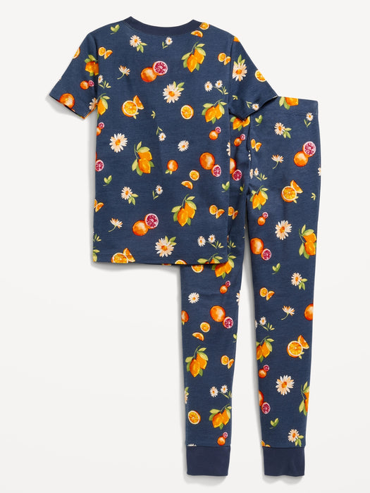 Matching Gender-Neutral Snug-Fit Printed Pajama Set for Kids