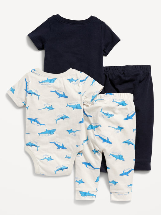 4-Piece Bodysuit and Pants Set for Baby