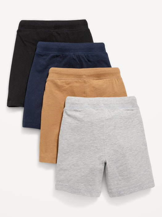 4-Pack Functional-Drawstring Knit Shorts for Toddler Boys
