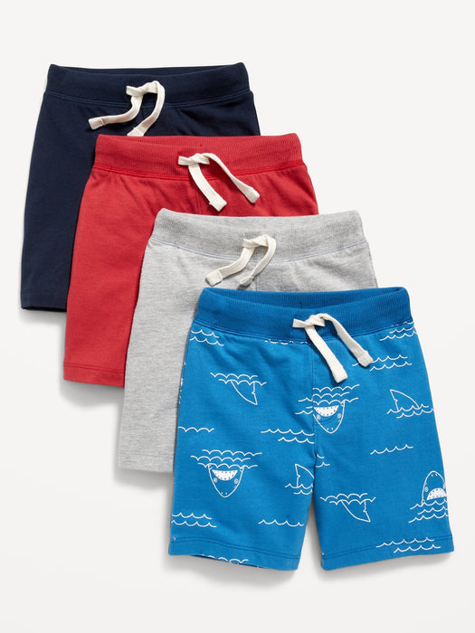 4-Pack Functional-Drawstring Knit Shorts for Toddler Boys
