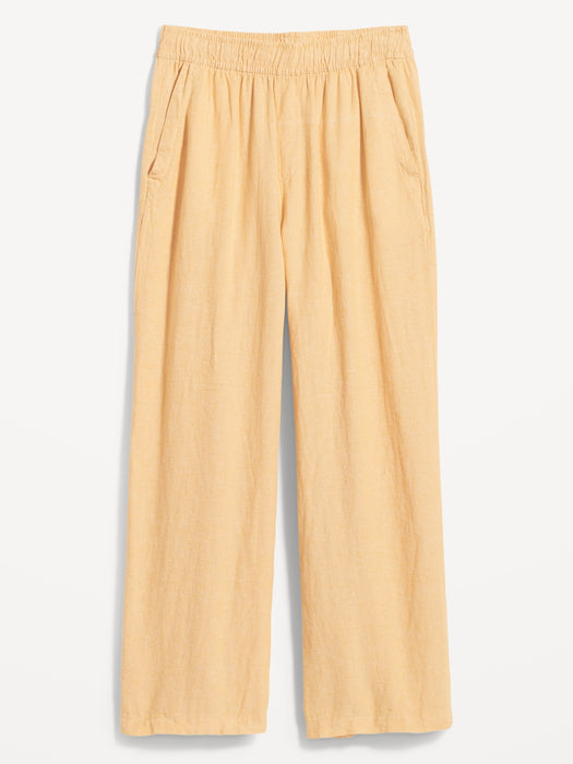 High-Waisted Linen-Blend Wide-Leg Pants for Women