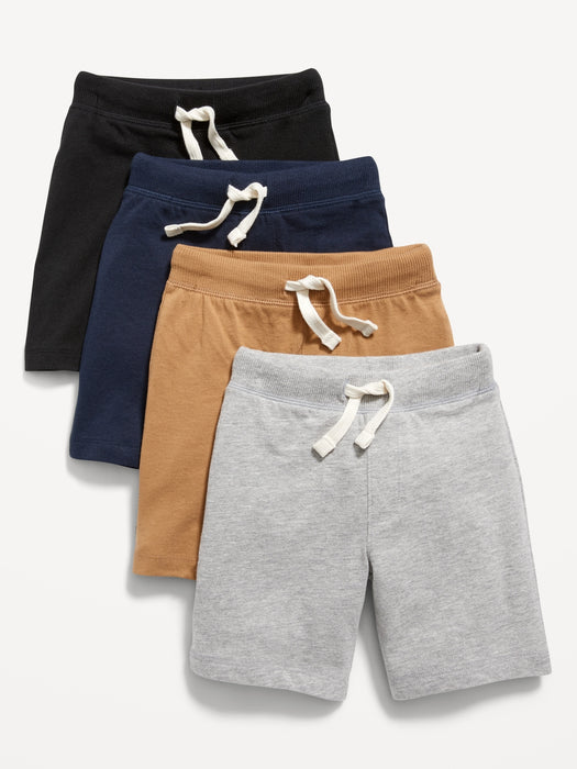 4-Pack Functional-Drawstring Knit Shorts for Toddler Boys