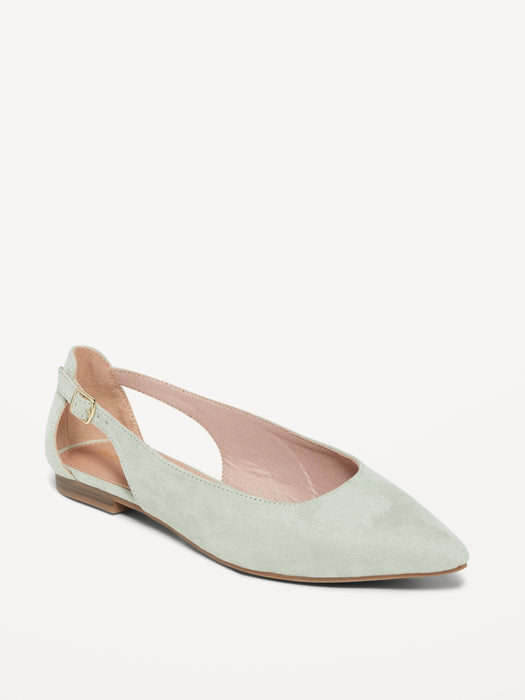 Faux-Suede Slingback Flats for Women