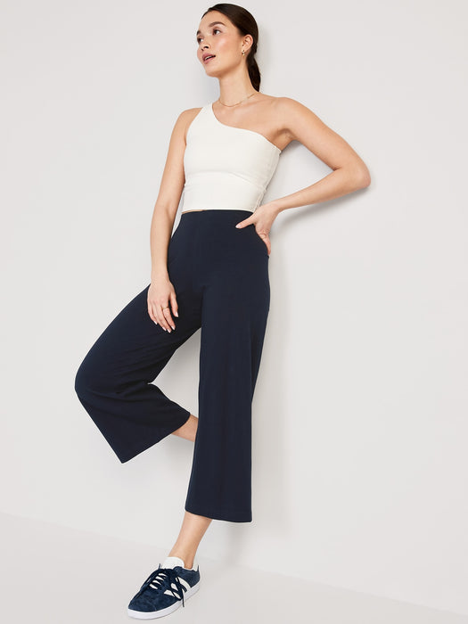 High-Waisted Cropped Wide-Leg Leggings for Women