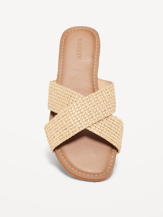 Woven Cross-Strap Sandals for Women