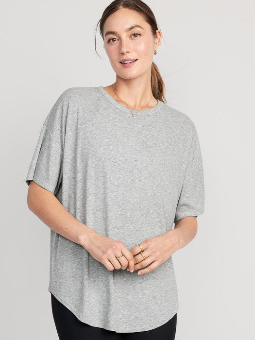 UltraLite Rib-Knit Tunic T-Shirt for Women