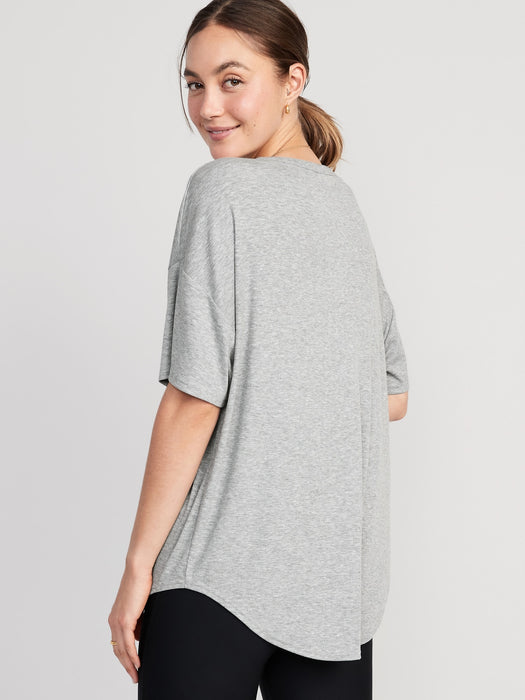 UltraLite Rib-Knit Tunic T-Shirt for Women