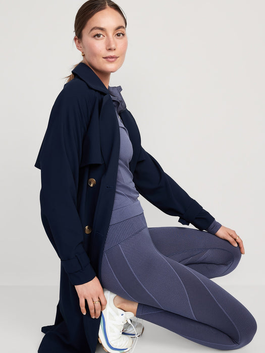 High-Waisted Rib-Paneled Seamless Leggings for Women