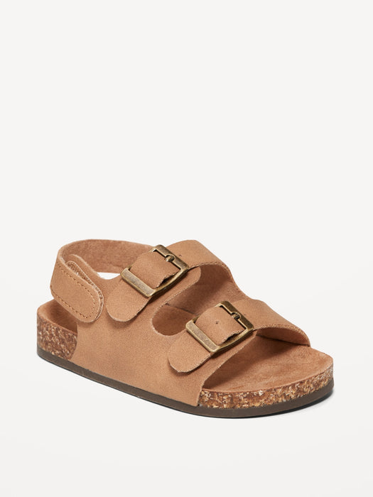 Faux-Leather Double-Buckle Sandals for Baby