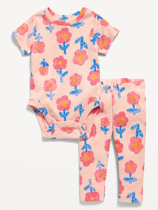 Unisex Bodysuit and Leggings Set for Baby