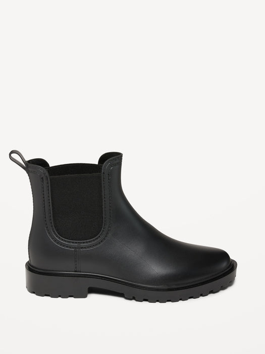 Water-Repellent Pull-On Chelsea Rain Boots for Women
