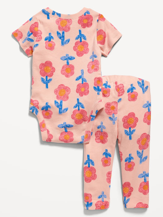 Unisex Bodysuit and Leggings Set for Baby