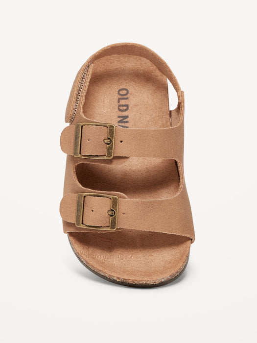 Faux-Leather Double-Buckle Sandals for Baby