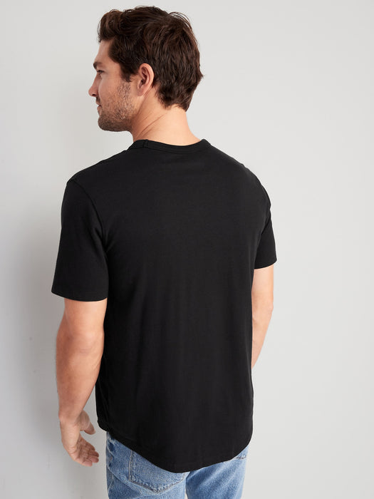 Soft-Washed Curved-Hem T-Shirt for Men