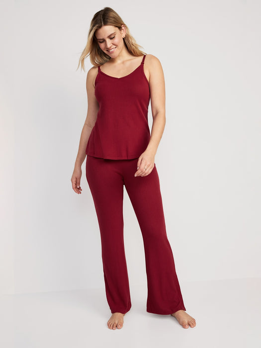 Maternity Rib-Knit Lounge Cami Top and Pants Set