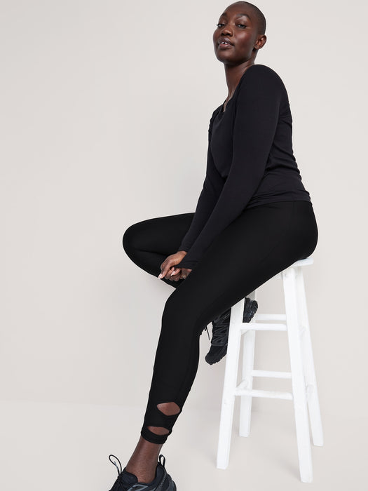 High-Waisted PowerSoft 7/8-Length Side-Cutout Leggings for Women