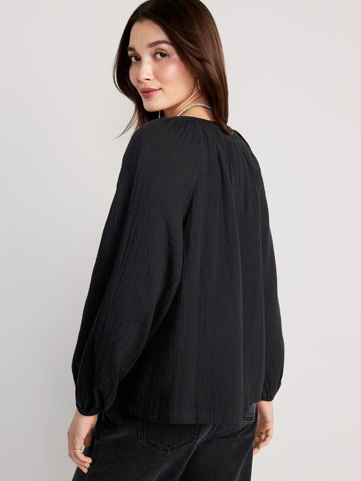 Split-Neck Blouse