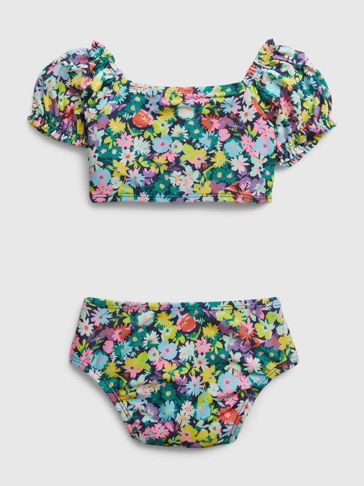 Toddler Recycled Puff Sleeve Swim Two-Piece