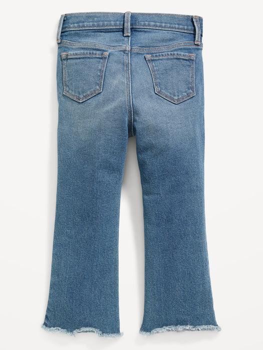 High-Waisted Ripped Frayed-Hem Flare Jeans for Toddler Girls