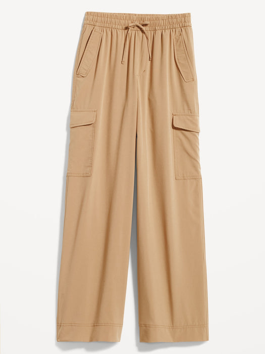 High-Waisted StretchTech Cargo Wide-Leg Pants for Women