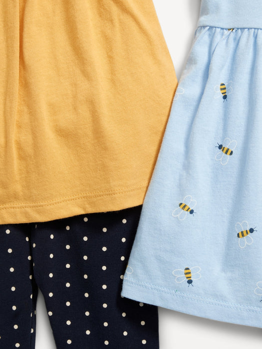 Short-Sleeve Dress & Leggings 4-Pack for Baby