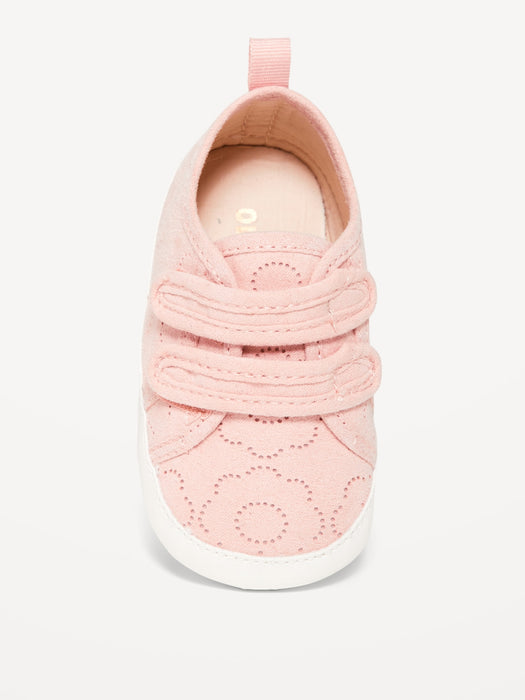 Faux-Suede Perforated Floral Sneakers for Baby