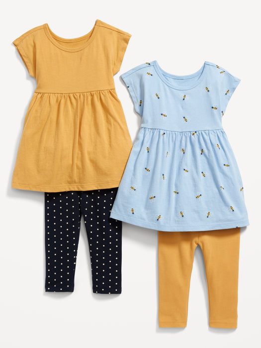 Short-Sleeve Dress & Leggings 4-Pack for Baby