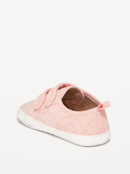 Faux-Suede Perforated Floral Sneakers for Baby