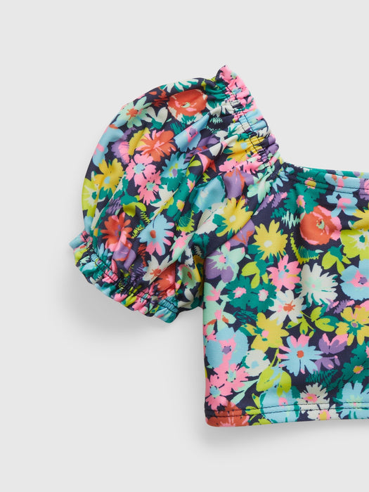 Toddler Recycled Puff Sleeve Swim Two-Piece