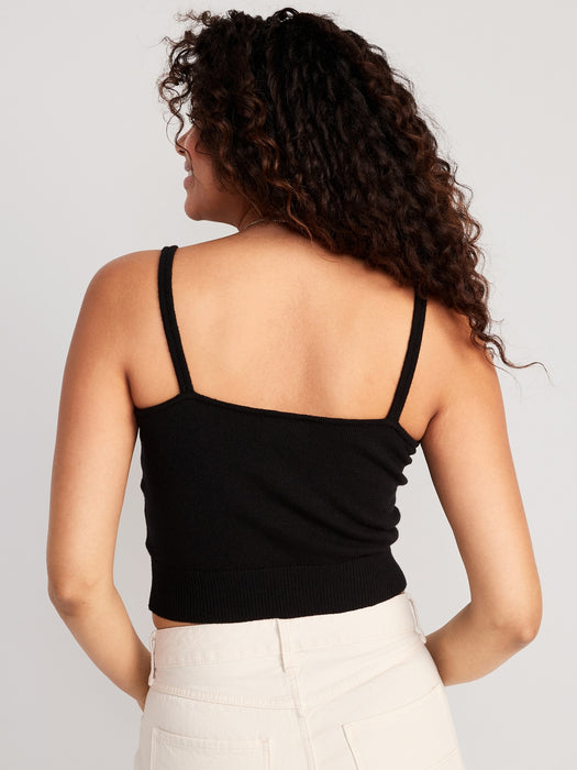 Cozy Cropped Sweater Tank Top for Women