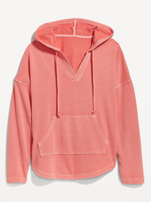Slouchy French-Terry Tunic Hoodie for Women