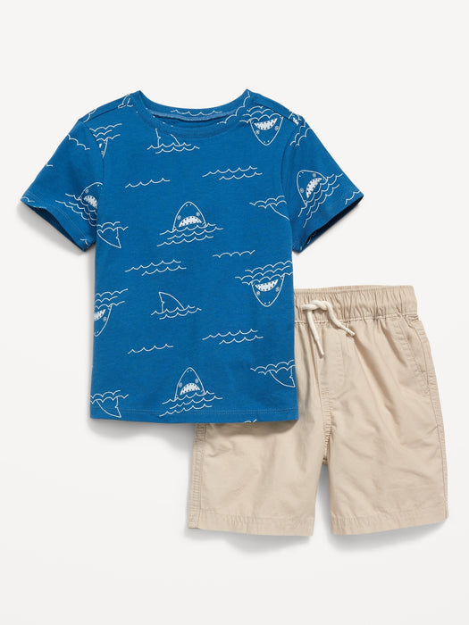 T-Shirt and Pull-On Shorts Set for Toddler Boys