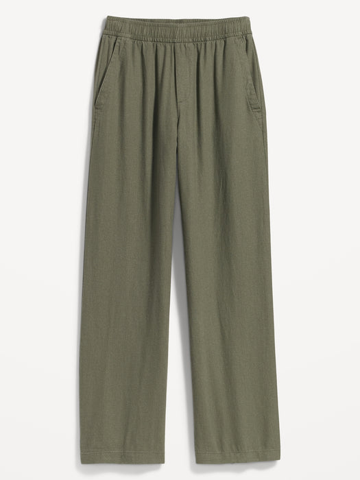 High-Waisted Linen-Blend Wide-Leg Pants for Women