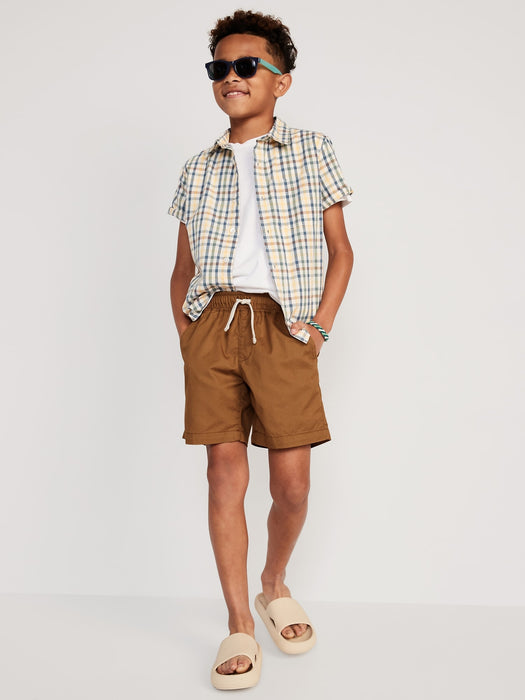Twill Non-Stretch Jogger Shorts for Boys (Above Knee)