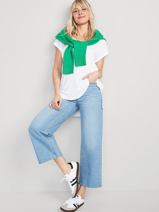 Luxe Voop-Neck Tunic T-Shirt for Women